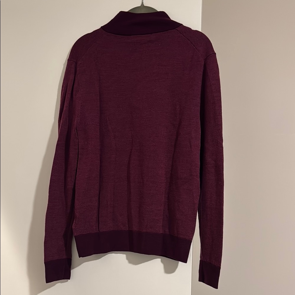 Brooks Brothers Men's Zip-Neck Sweater in Wine - Picture 6 of 6